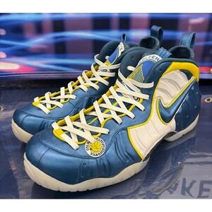 Custom Foamposites 12 of 68 pairs Blue Yellow Warriors Mens sneakers size 14